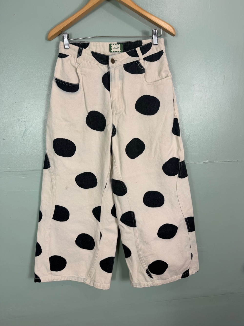 SIXXTA Surprise Polka Dot Jeans Ivory Size 6